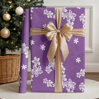 Hawaii Monstera Deliciosa Wrapping Paper Purple Plumeria Polynesian Pattern LT05 - Polynesian Pride