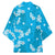 Hawaii Monstera Deliciosa Kimono Blue Plumeria Polynesian Pattern - Polynesian Pride