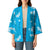 Hawaii Monstera Deliciosa Kimono Blue Plumeria Polynesian Pattern - Polynesian Pride