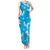 Hawaii Monstera Deliciosa Tank Maxi Dress Blue Plumeria Polynesian Pattern - Polynesian Pride