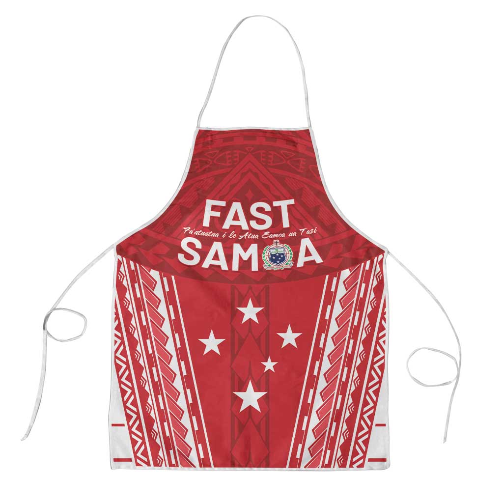 Samoa FAST Apron Forever Proud Samoan Tribal Pattern LT05 Red - Polynesian Pride