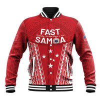 Samoa FAST Baseball Jacket Forever Proud Samoan Tribal Pattern LT05 Unisex Red - Polynesian Pride
