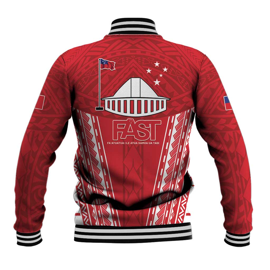 Samoa FAST Baseball Jacket Forever Proud Samoan Tribal Pattern LT05 - Polynesian Pride