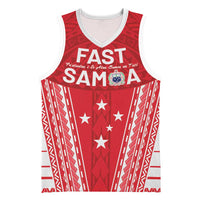 Samoa FAST Basketball Jersey Forever Proud Samoan Tribal Pattern LT05 Unisex Red - Polynesian Pride