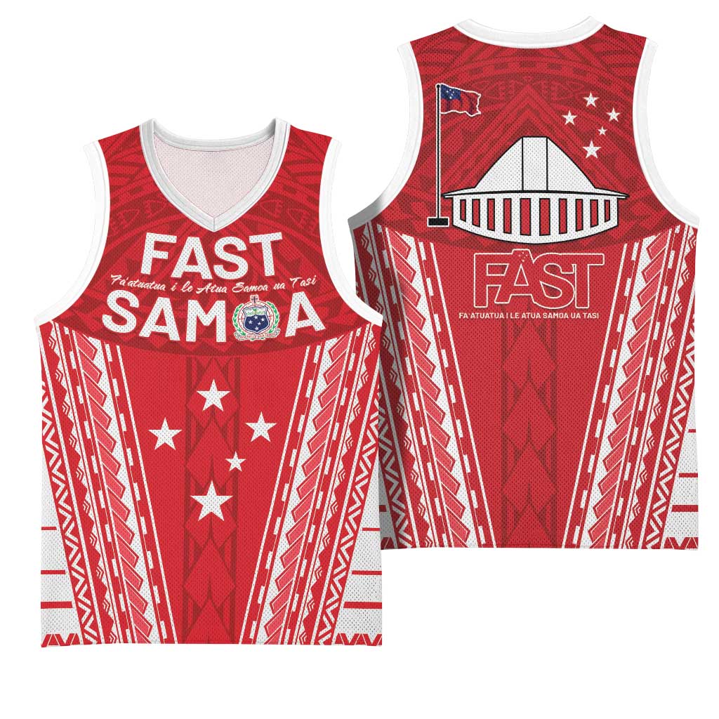 Samoa FAST Basketball Jersey Forever Proud Samoan Tribal Pattern LT05 - Polynesian Pride
