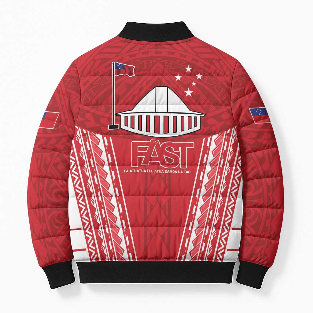 Samoa FAST Bomber Puffer Jacket Forever Proud Samoan Tribal Pattern LT05 - Polynesian Pride