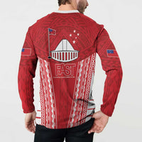 Samoa FAST Button Sweatshirt Forever Proud Samoan Tribal Pattern LT05 - Polynesian Pride