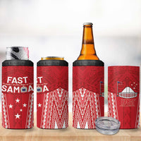 Samoa FAST 4 in 1 Can Cooler Tumbler Forever Proud Samoan Tribal Pattern LT05 - Polynesian Pride