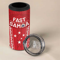 Samoa FAST 4 in 1 Can Cooler Tumbler Forever Proud Samoan Tribal Pattern LT05 - Polynesian Pride