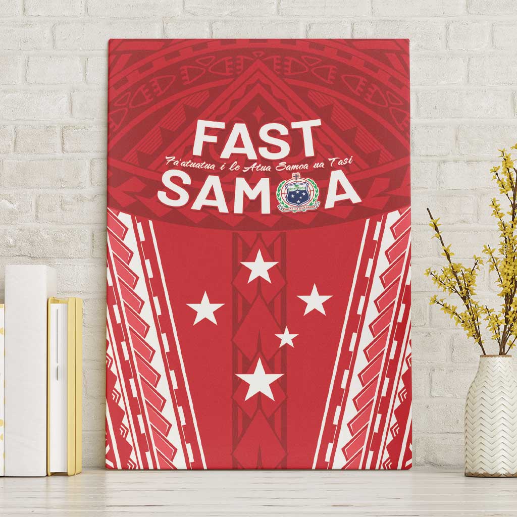 Samoa FAST Canvas Wall Art Forever Proud Samoan Tribal Pattern LT05 Without Frame Red - Polynesian Pride