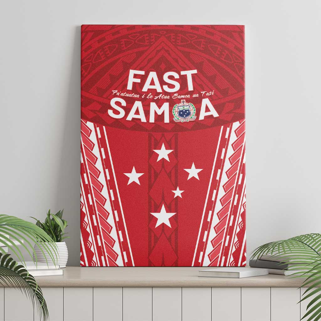 Samoa FAST Canvas Wall Art Forever Proud Samoan Tribal Pattern LT05 - Polynesian Pride