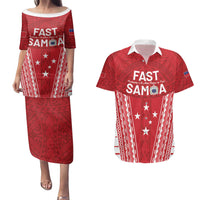 Samoa FAST Couples Matching Puletasi and Hawaiian Shirt Forever Proud Samoan Tribal Pattern LT05 Red - Polynesian Pride