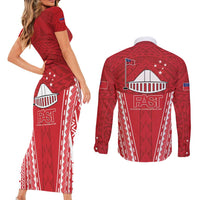 Samoa FAST Couples Matching Short Sleeve Bodycon Dress and Long Sleeve Button Shirt Forever Proud Samoan Tribal Pattern LT05 - Polynesian Pride