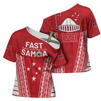 Samoa FAST Cross Shoulder Shirt Forever Proud Samoan Tribal Pattern LT05 - Polynesian Pride