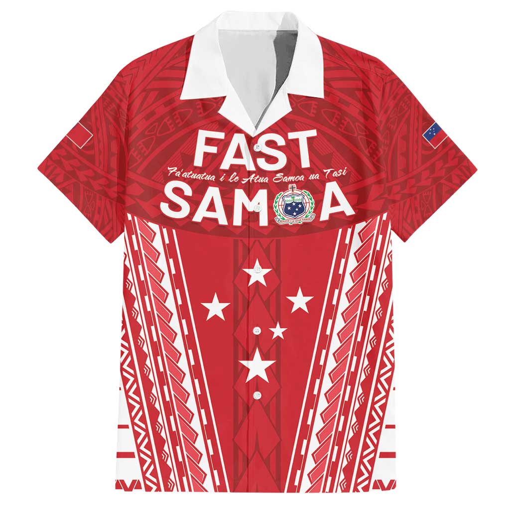 Samoa FAST Hawaiian Shirt Forever Proud Samoan Tribal Pattern LT05 Red - Polynesian Pride