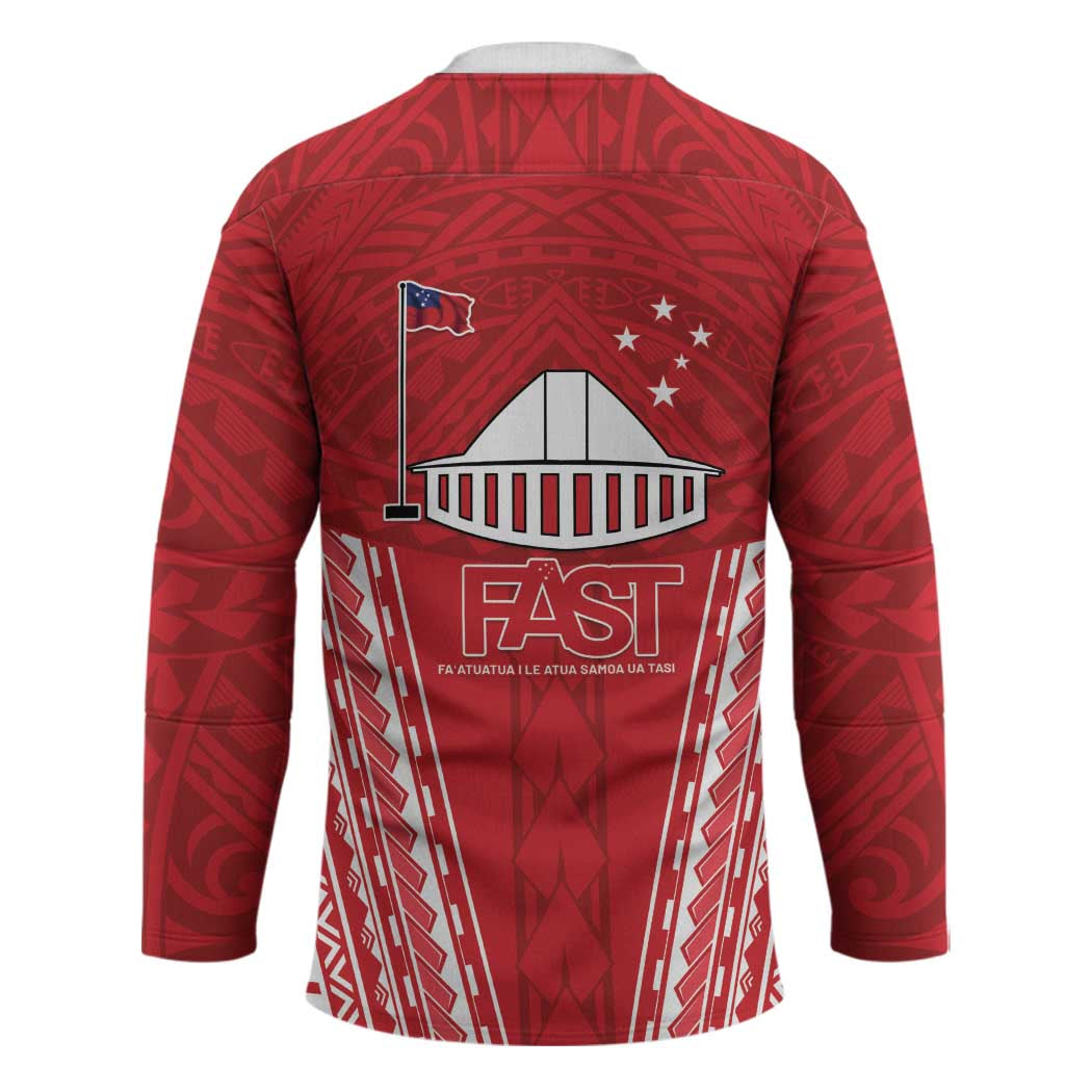 Samoa FAST Hockey Jersey Forever Proud Samoan Tribal Pattern - Polynesian Pride