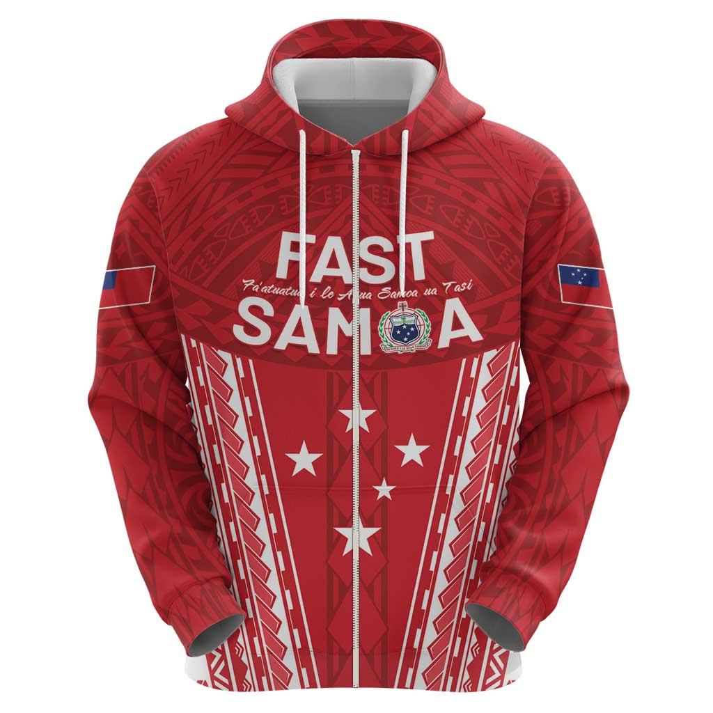 Samoa FAST Hoodie Forever Proud Samoan Tribal Pattern - Polynesian Pride