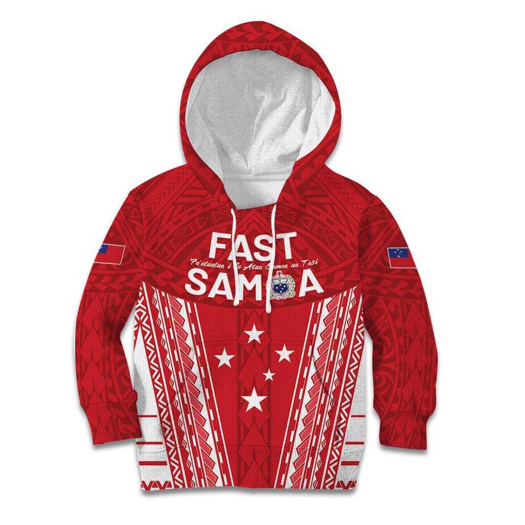 Samoa FAST Kid Hoodie Forever Proud Samoan Tribal Pattern - Polynesian Pride