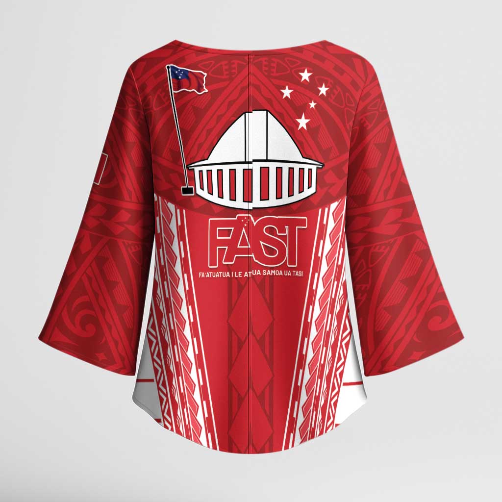 Samoa FAST Kimono Sleeve Blouse Forever Proud Samoan Tribal Pattern - Polynesian Pride