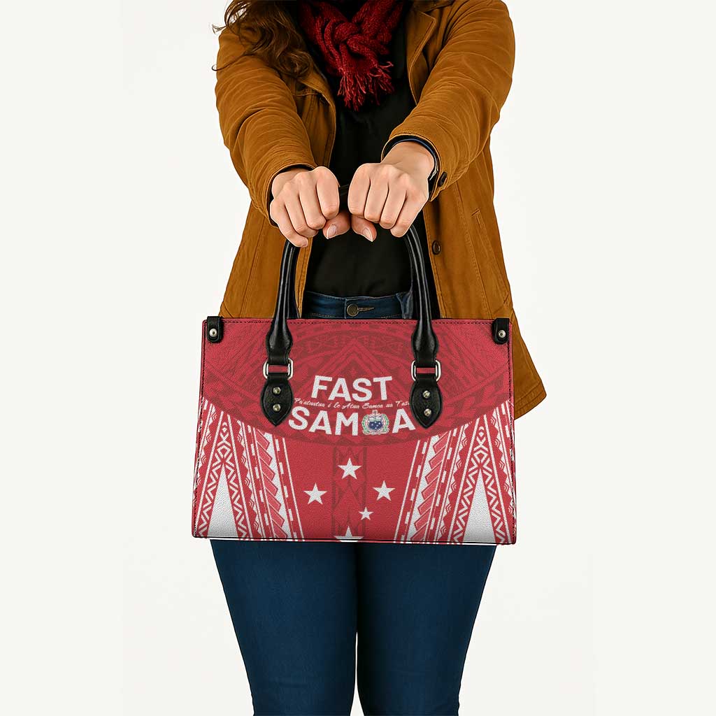 Samoa FAST Leather Bag Forever Proud Samoan Tribal Pattern - Polynesian Pride