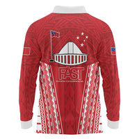 Samoa FAST Long Sleeve Polo Shirt Forever Proud Samoan Tribal Pattern LT05 - Polynesian Pride