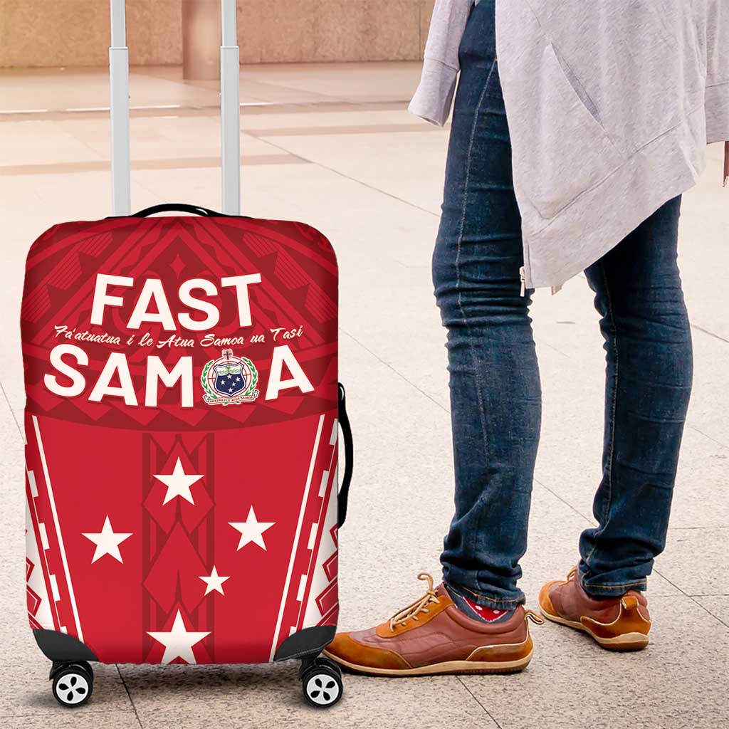 Samoa FAST Luggage Cover Forever Proud Samoan Tribal Pattern - Polynesian Pride