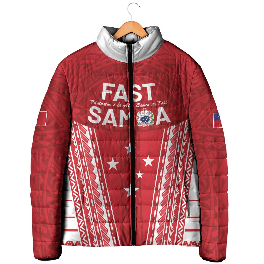 Samoa FAST Padded Jacket Forever Proud Samoan Tribal Pattern LT05 - Polynesian Pride