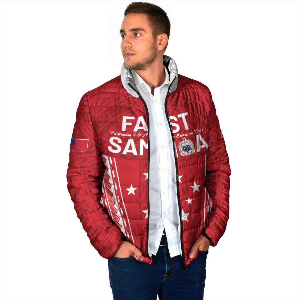Samoa FAST Padded Jacket Forever Proud Samoan Tribal Pattern LT05 - Polynesian Pride