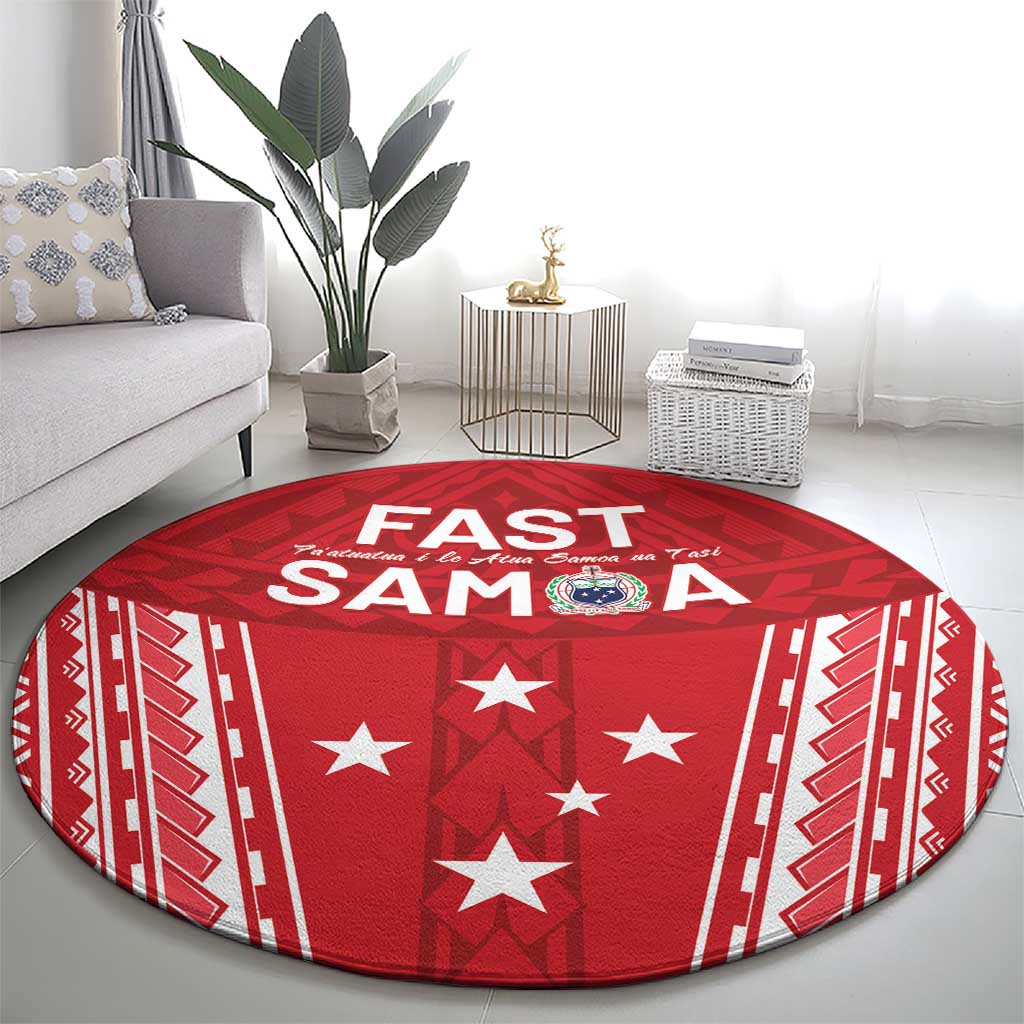Samoa FAST Round Carpet Forever Proud Samoan Tribal Pattern - Polynesian Pride