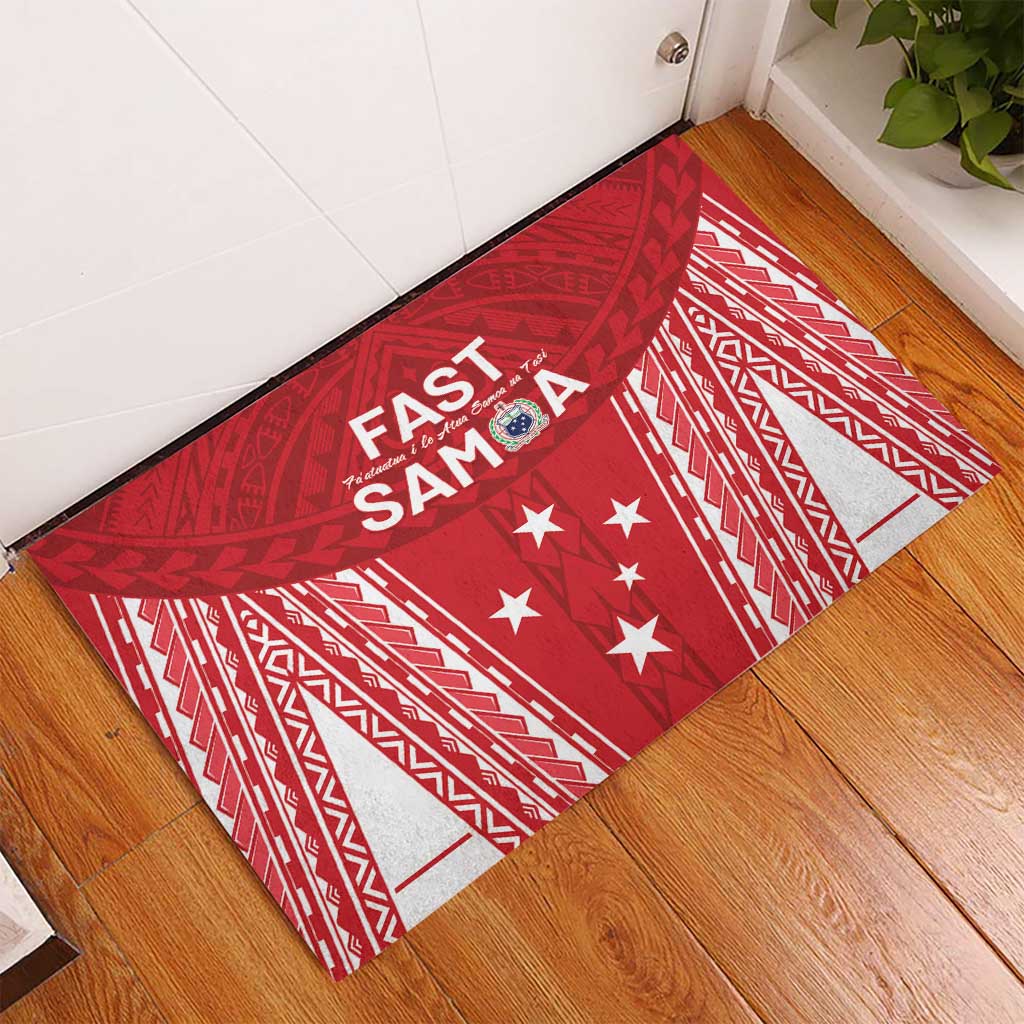 Samoa FAST Rubber Doormat Forever Proud Samoan Tribal Pattern LT05 - Polynesian Pride