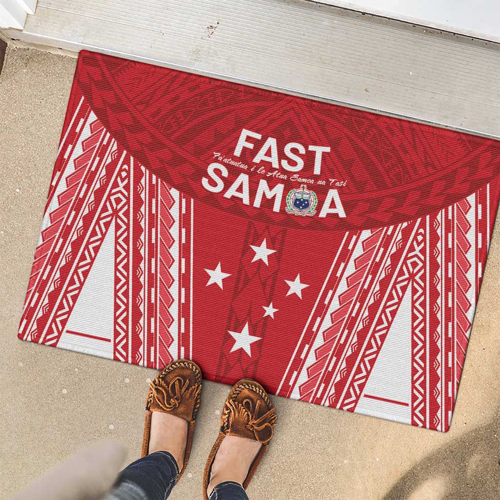 Samoa FAST Rubber Doormat Forever Proud Samoan Tribal Pattern LT05 - Polynesian Pride