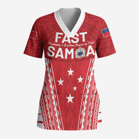 Samoa FAST Scrub Top Forever Proud Samoan Tribal Pattern LT05 Adult Red - Polynesian Pride