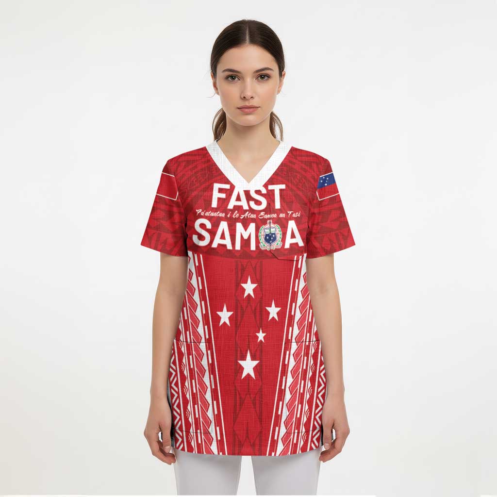 Samoa FAST Scrub Top Forever Proud Samoan Tribal Pattern LT05 - Polynesian Pride