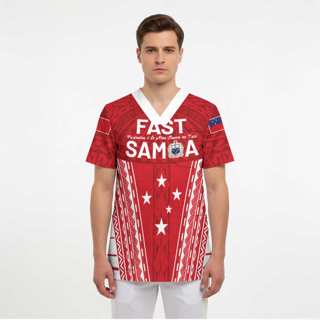 Samoa FAST Scrub Top Forever Proud Samoan Tribal Pattern LT05 - Polynesian Pride
