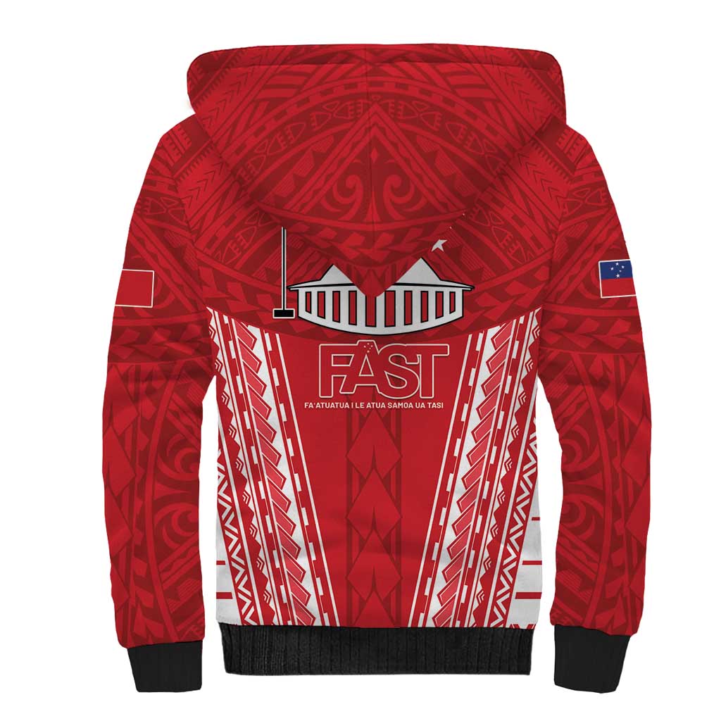 Samoa FAST Sherpa Hoodie Forever Proud Samoan Tribal Pattern LT05 - Polynesian Pride