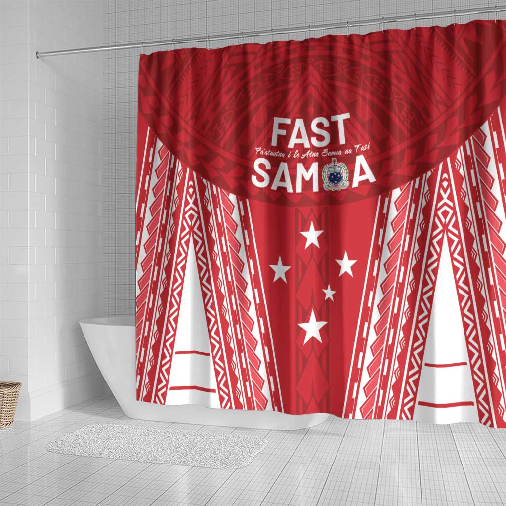 Samoa FAST Shower Curtain Forever Proud Samoan Tribal Pattern - Polynesian Pride