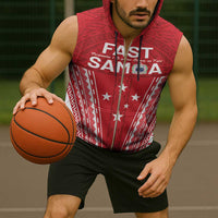 Samoa FAST Sleeveless Zip Hoodie Forever Proud Samoan Tribal Pattern - Polynesian Pride