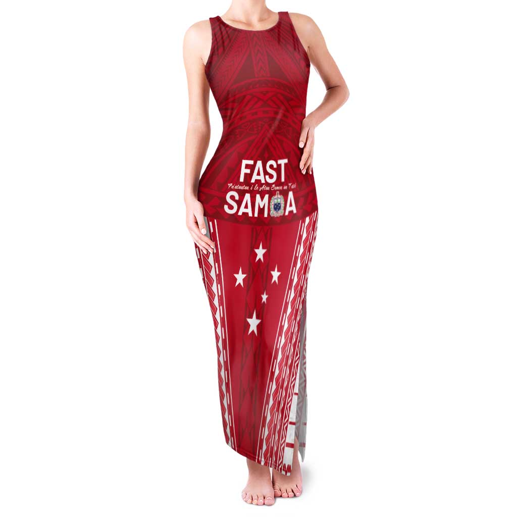 Samoa FAST Tank Maxi Dress Forever Proud Samoan Tribal Pattern - Polynesian Pride