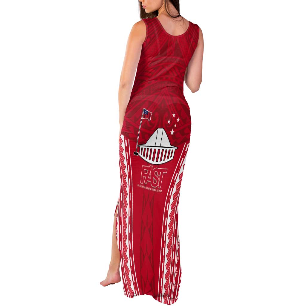 Samoa FAST Tank Maxi Dress Forever Proud Samoan Tribal Pattern - Polynesian Pride