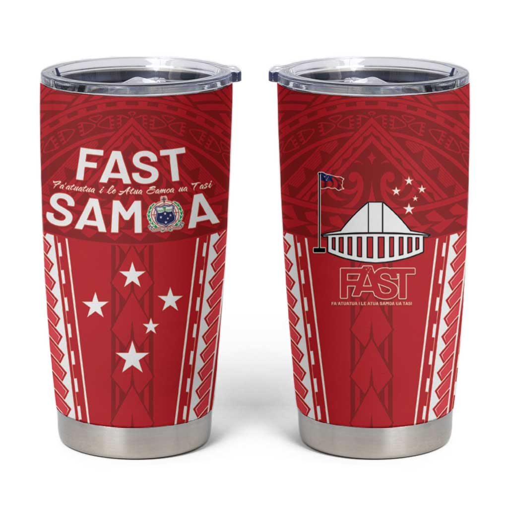 Samoa FAST Tumbler Cup Forever Proud Samoan Tribal Pattern - Polynesian Pride