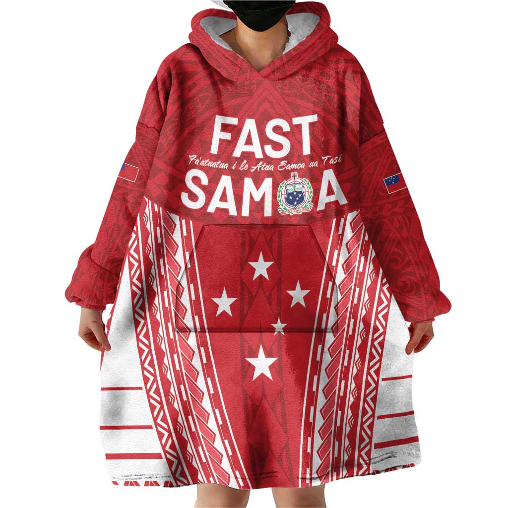 Samoa FAST Wearable Blanket Hoodie Forever Proud Samoan Tribal Pattern LT05 - Polynesian Pride