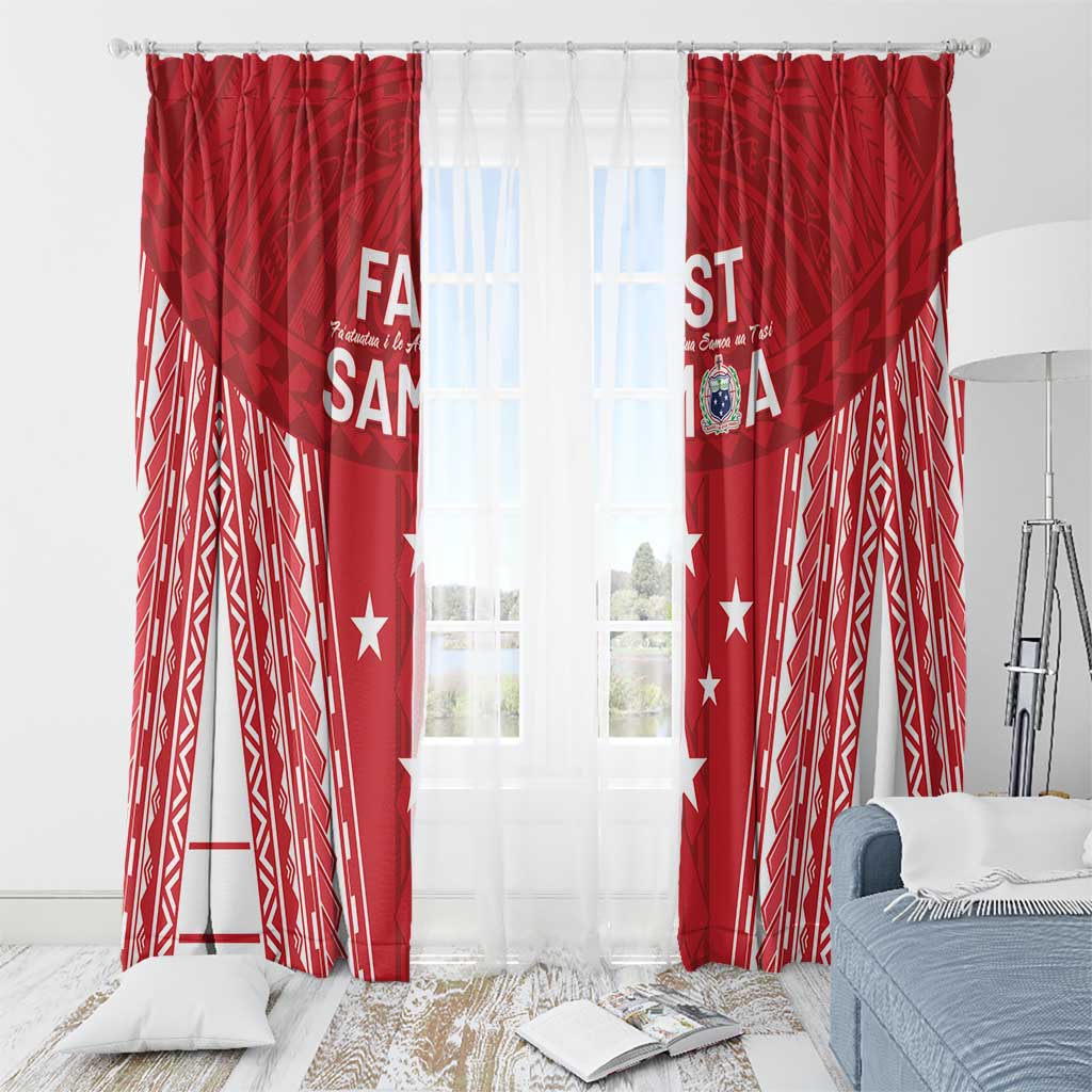 Samoa FAST Window Curtain Forever Proud Samoan Tribal Pattern - Polynesian Pride