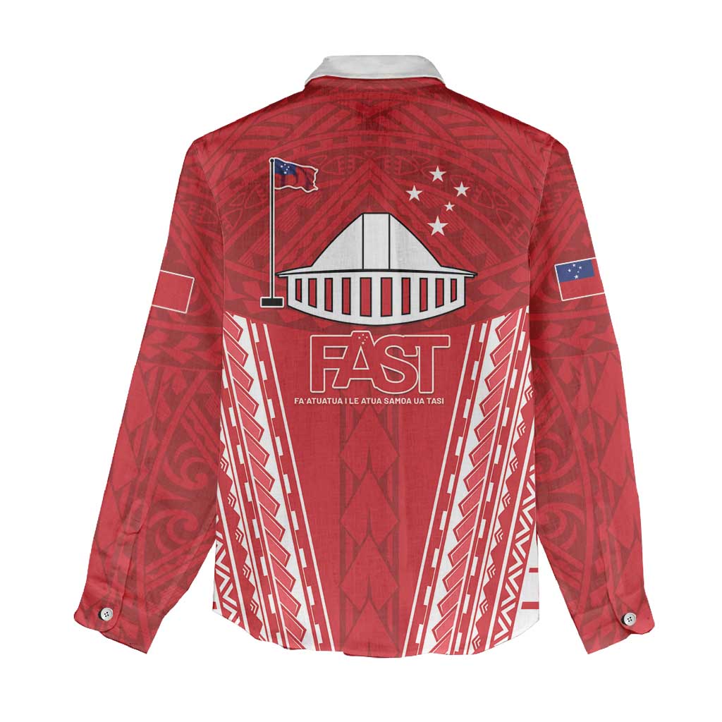 Samoa FAST Women Casual Shirt Forever Proud Samoan Tribal Pattern - Polynesian Pride