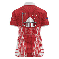 Samoa FAST Women Polo Shirt Forever Proud Samoan Tribal Pattern - Polynesian Pride