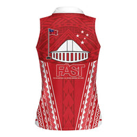 Samoa FAST Women Sleeveless Polo Shirt Forever Proud Samoan Tribal Pattern LT05 - Polynesian Pride