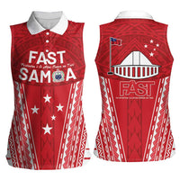 Samoa FAST Women Sleeveless Polo Shirt Forever Proud Samoan Tribal Pattern LT05 - Polynesian Pride