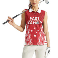 Samoa FAST Women Sleeveless Polo Shirt Forever Proud Samoan Tribal Pattern LT05 - Polynesian Pride