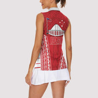 Samoa FAST Women Sleeveless Polo Shirt Forever Proud Samoan Tribal Pattern LT05 - Polynesian Pride