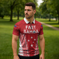 Samoa FAST Zipper Polo Shirt Forever Proud Samoan Tribal Pattern LT05 - Polynesian Pride