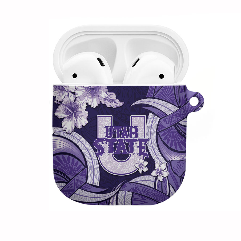 Utah State Polynesian Heritage AirPods Case Floral Tribal Pattern Tropical Flowers
